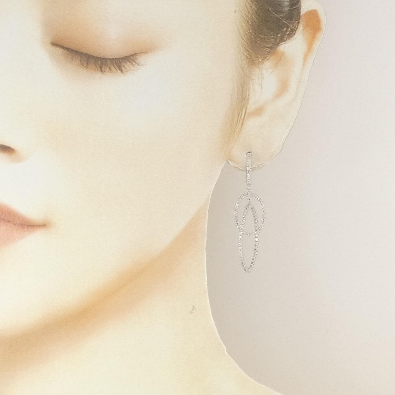 K18WG ダイヤモンド ピアス 1.02CT