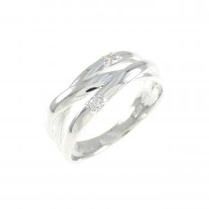K14WG ダイヤモンド ピンキー リング 0.03CT