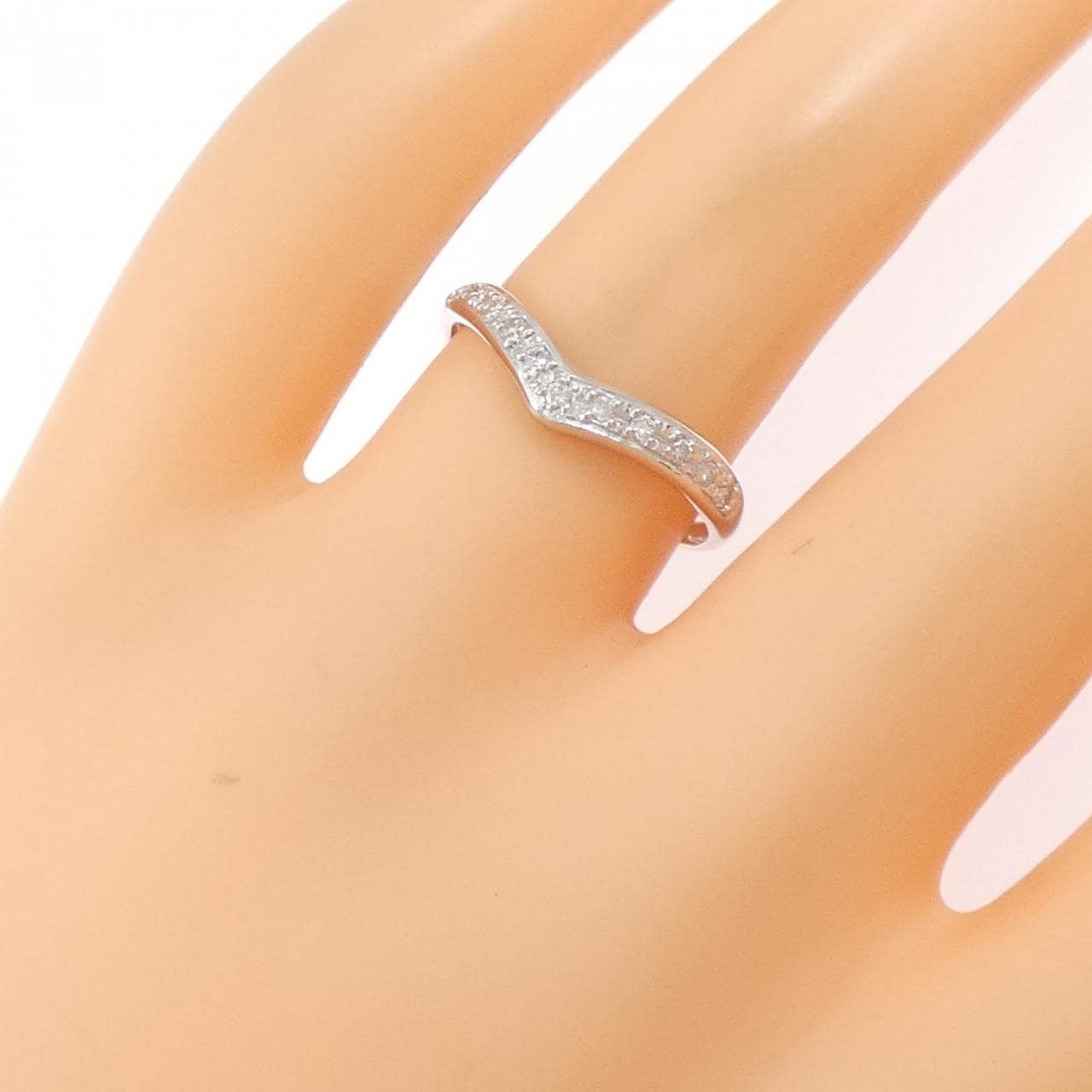 K18WG ダイヤモンド リング 0.12CT