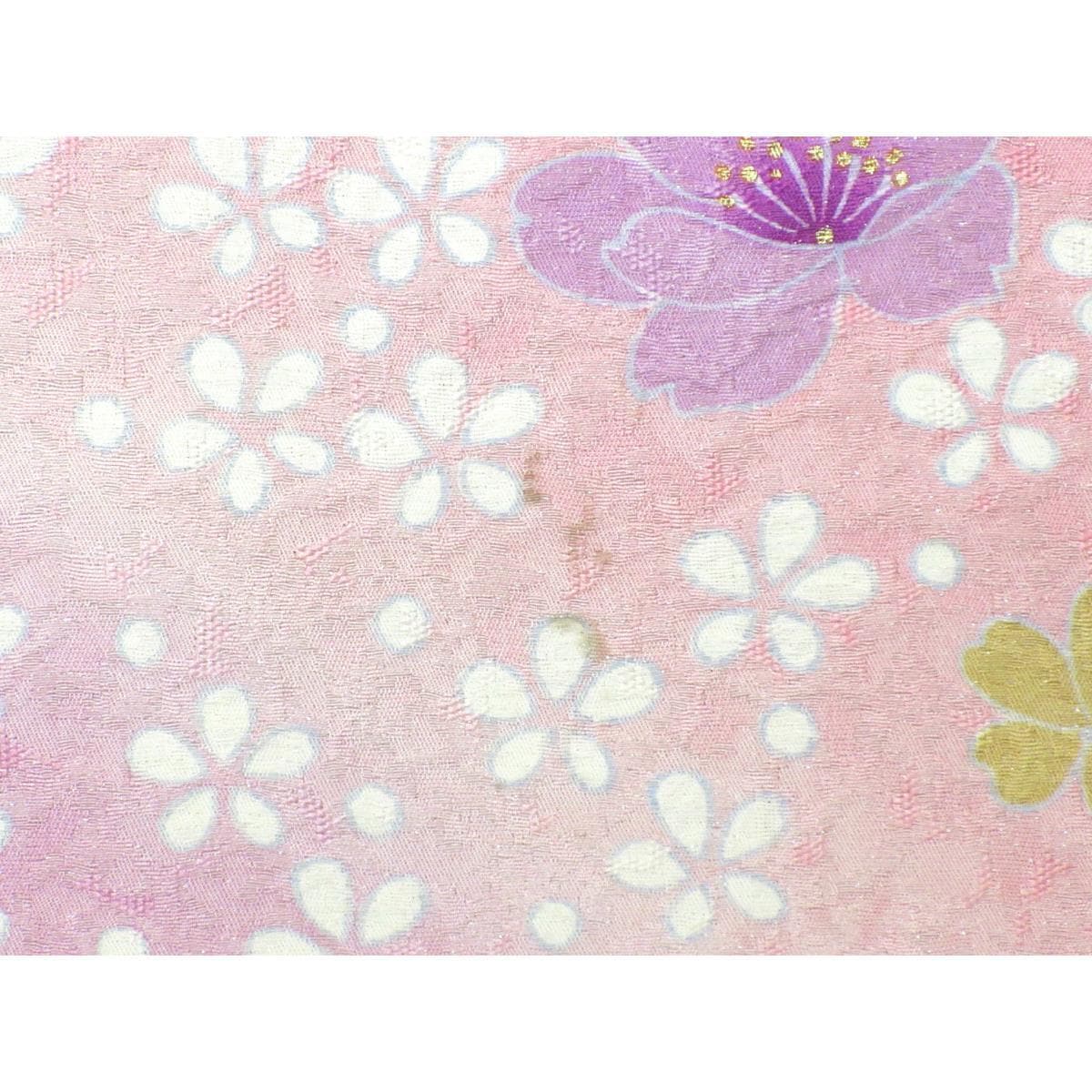 振袖　銀通しボカシ染　友禅金彩加工　刺繍入り　身幅Ｌ寸