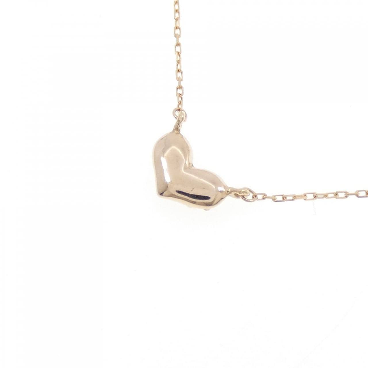 K18PG ハート ダイヤモンド ネックレス 0.05CT