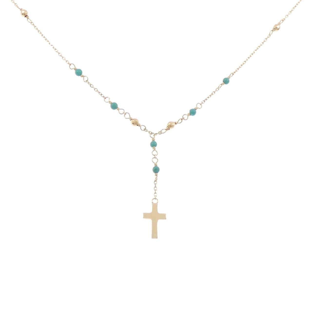 アガット クロス ターコイズ ネックレス