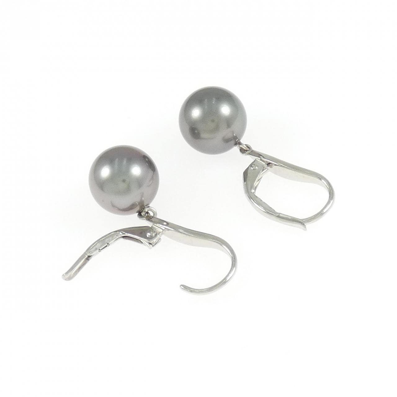 PT850 Black Pearl Earrings 9.0mm