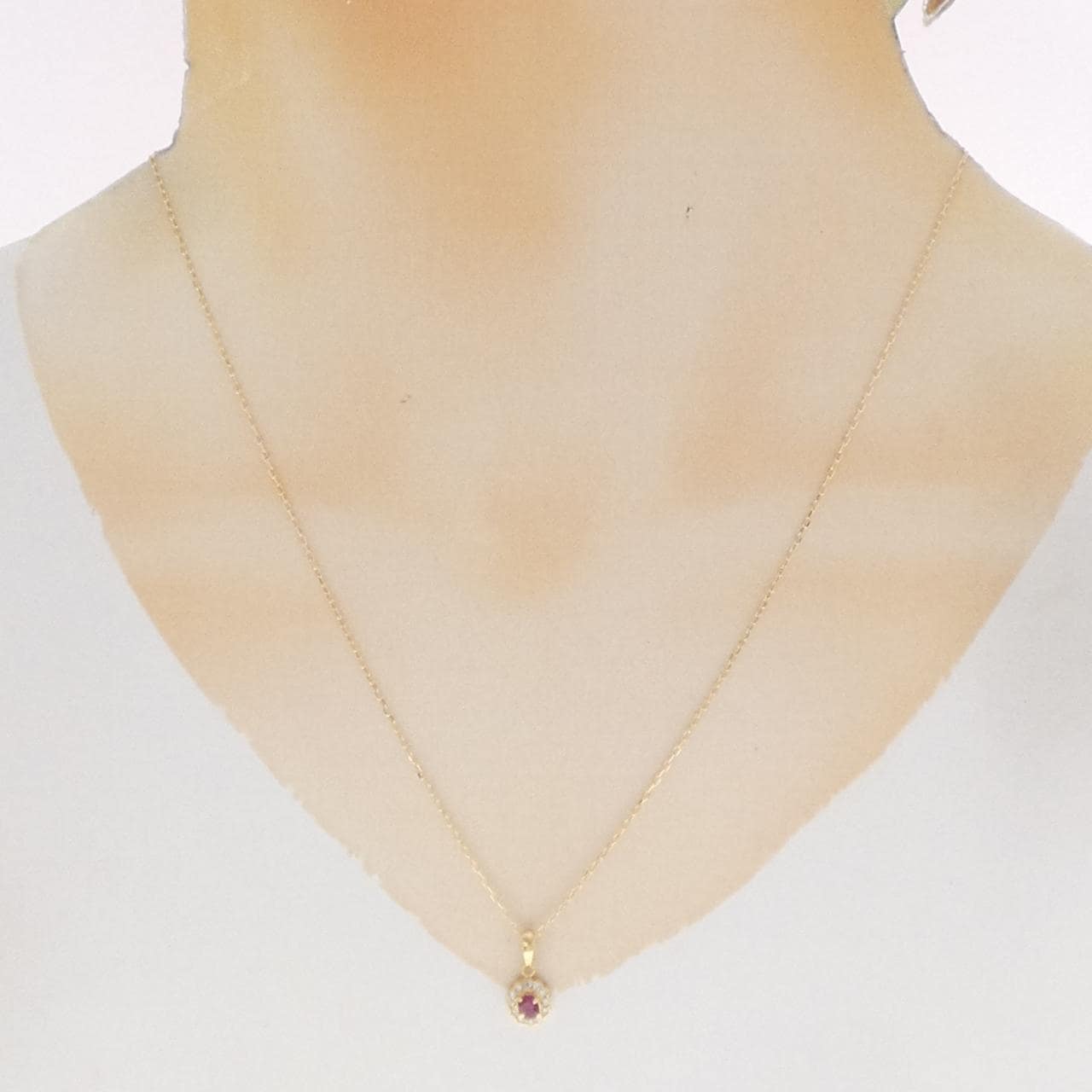 K18YG ルビー ネックレス 0.23CT