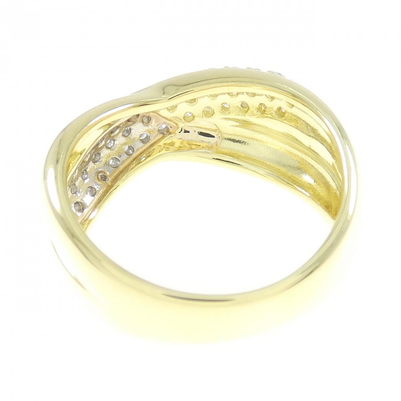 K18YG/PT パヴェ ダイヤモンド リング 0.50CT