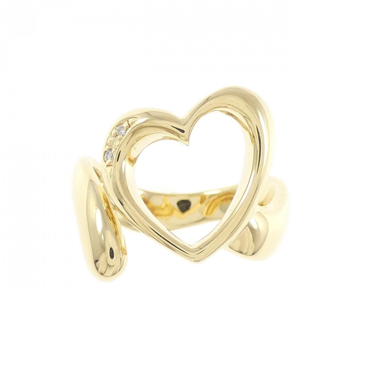 K18YG 心形钻石戒指 0.01CT