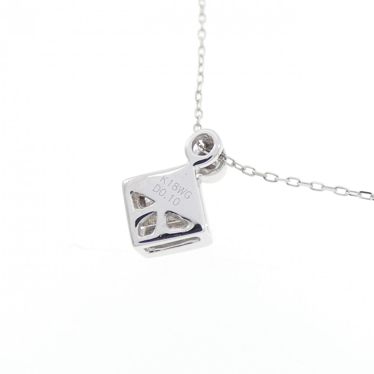 K18WG ダイヤモンド ネックレス 0.10CT