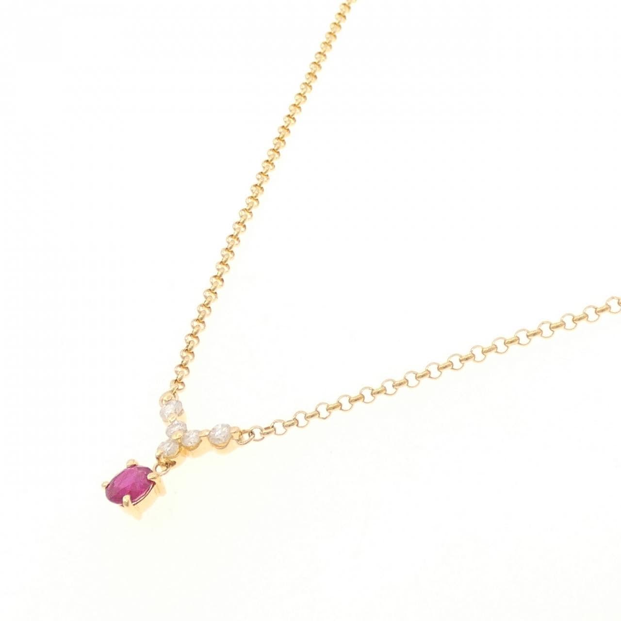 K18YG ルビー ネックレス 0.75CT