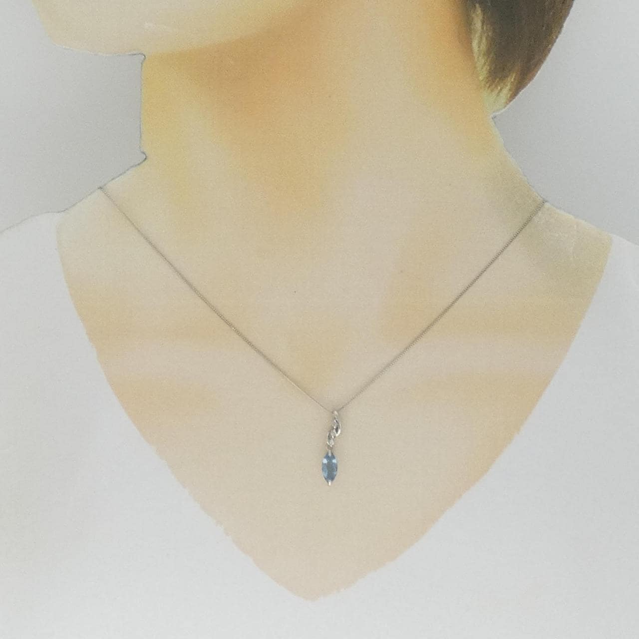 PT900/PT850 Aquamarine Necklace 0.60CT