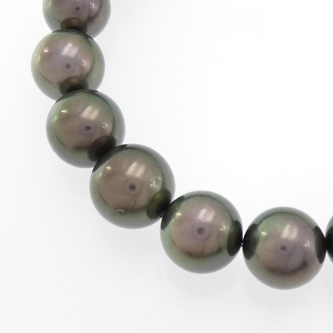 シルバークラスプ 黒蝶パール ネックレス 8-11mm