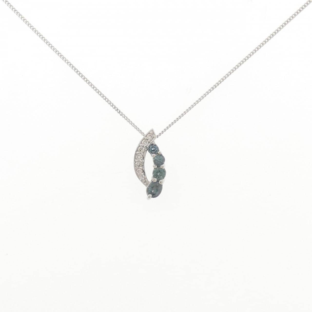 PT950/K18WG アレキサンドライト ネックレス 0.28CT