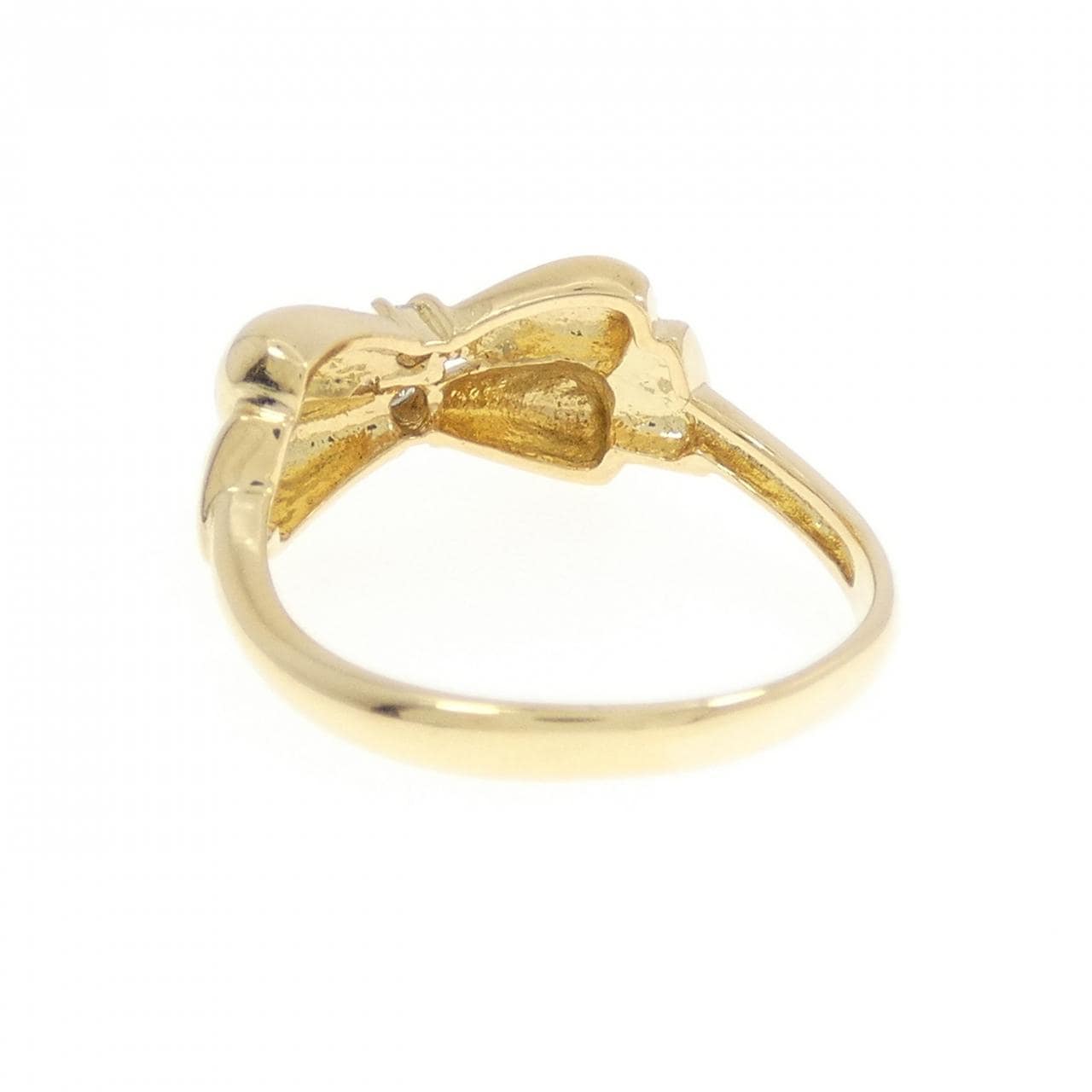 K18YG リボン ダイヤモンド リング 0.06CT