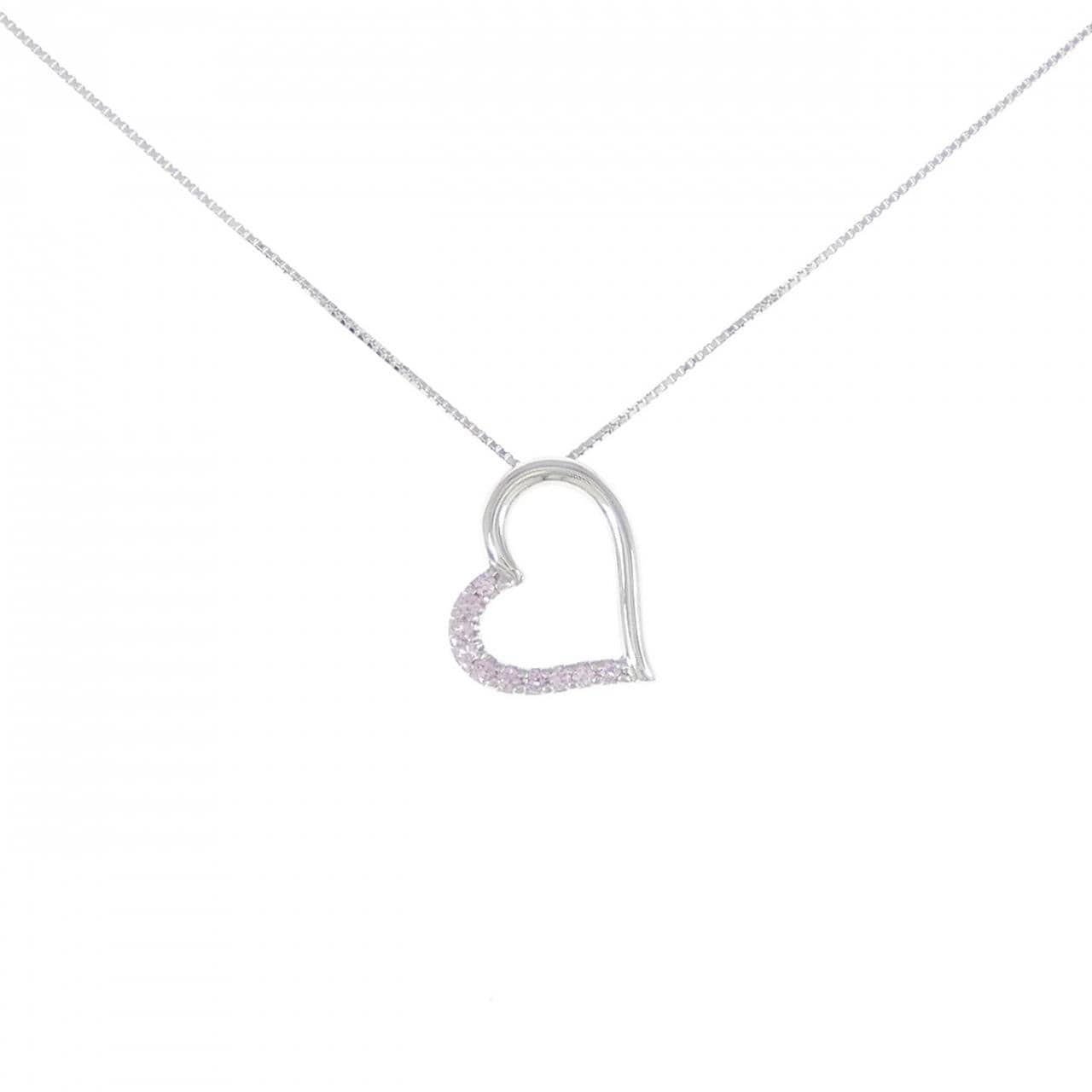 K14WG/K18WG Heart Sapphire Necklace