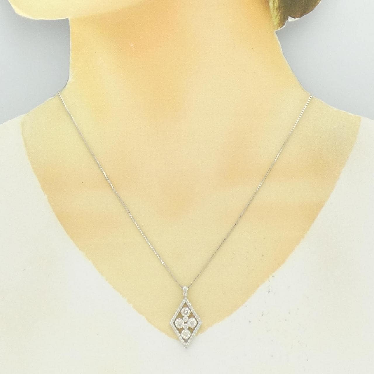 K18WG ダイヤモンド ネックレス 2.00CT