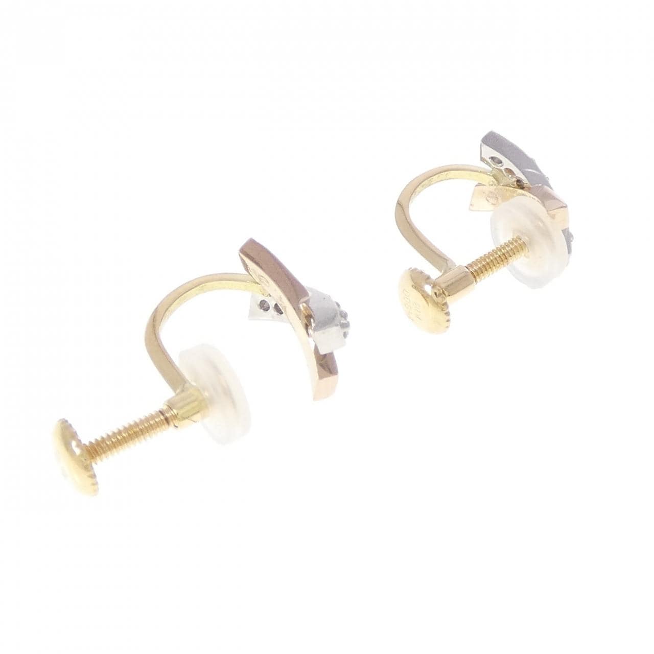 K18YG/PT900/K18PG ダイヤモンド イヤリング