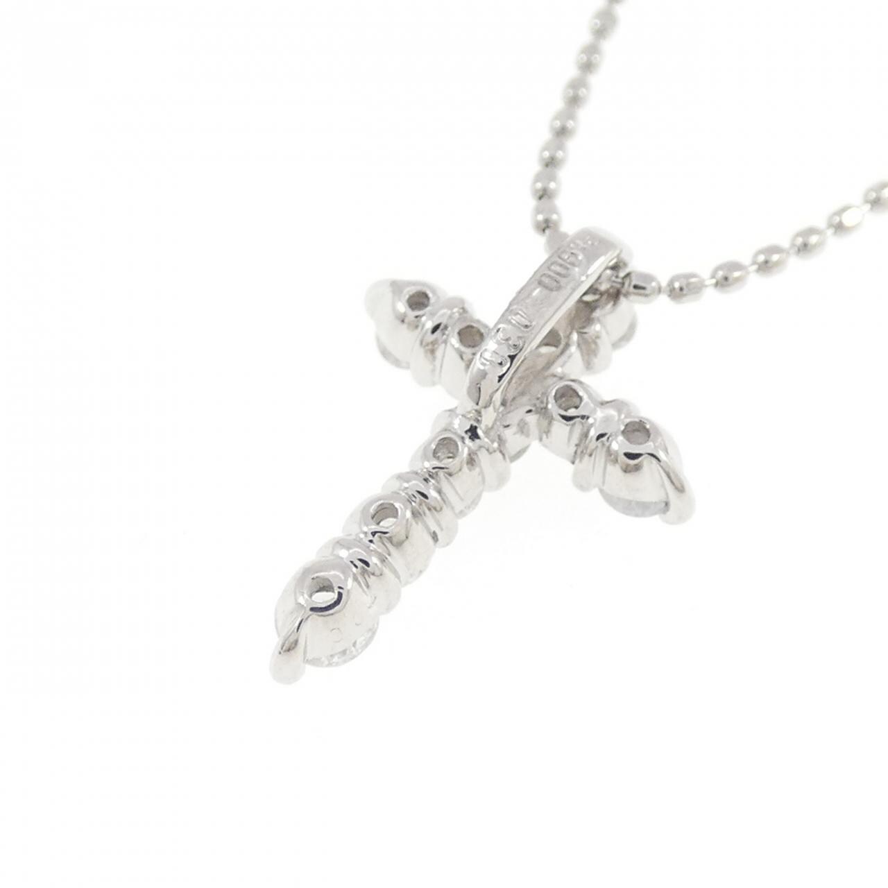 PT900/PT850 クロス ダイヤモンド ネックレス 0.30CT
