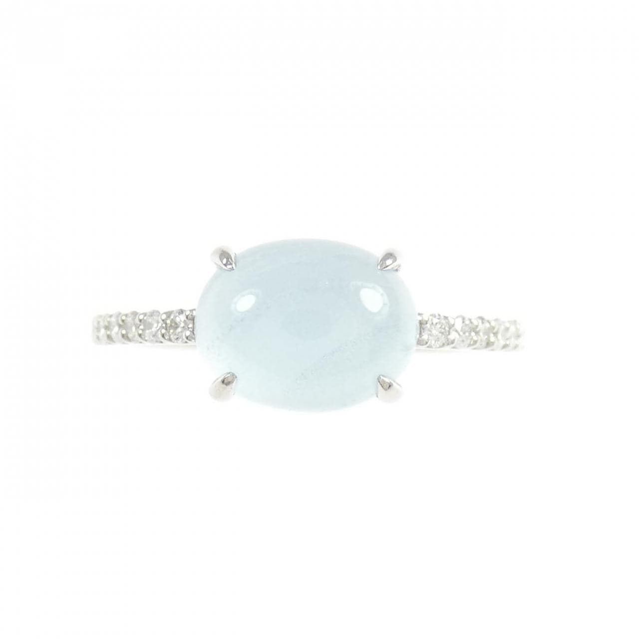 PT900 アクアマリンキャッツアイ リング 2.05CT