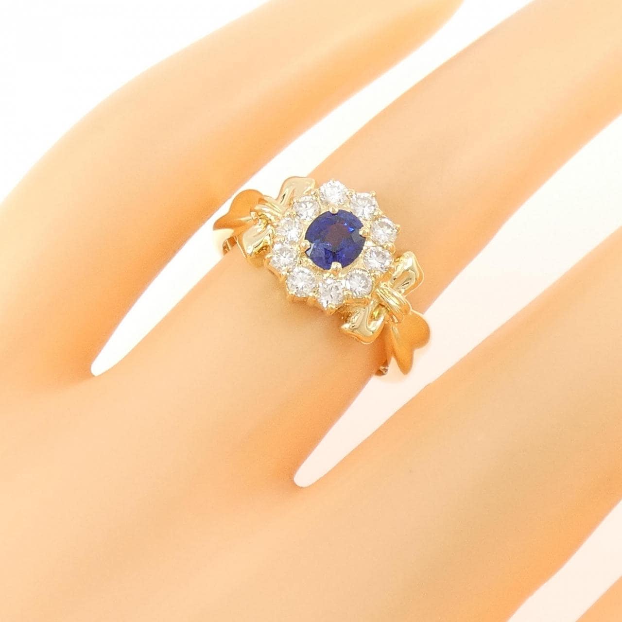 K18YG サファイヤ リング 0.48CT