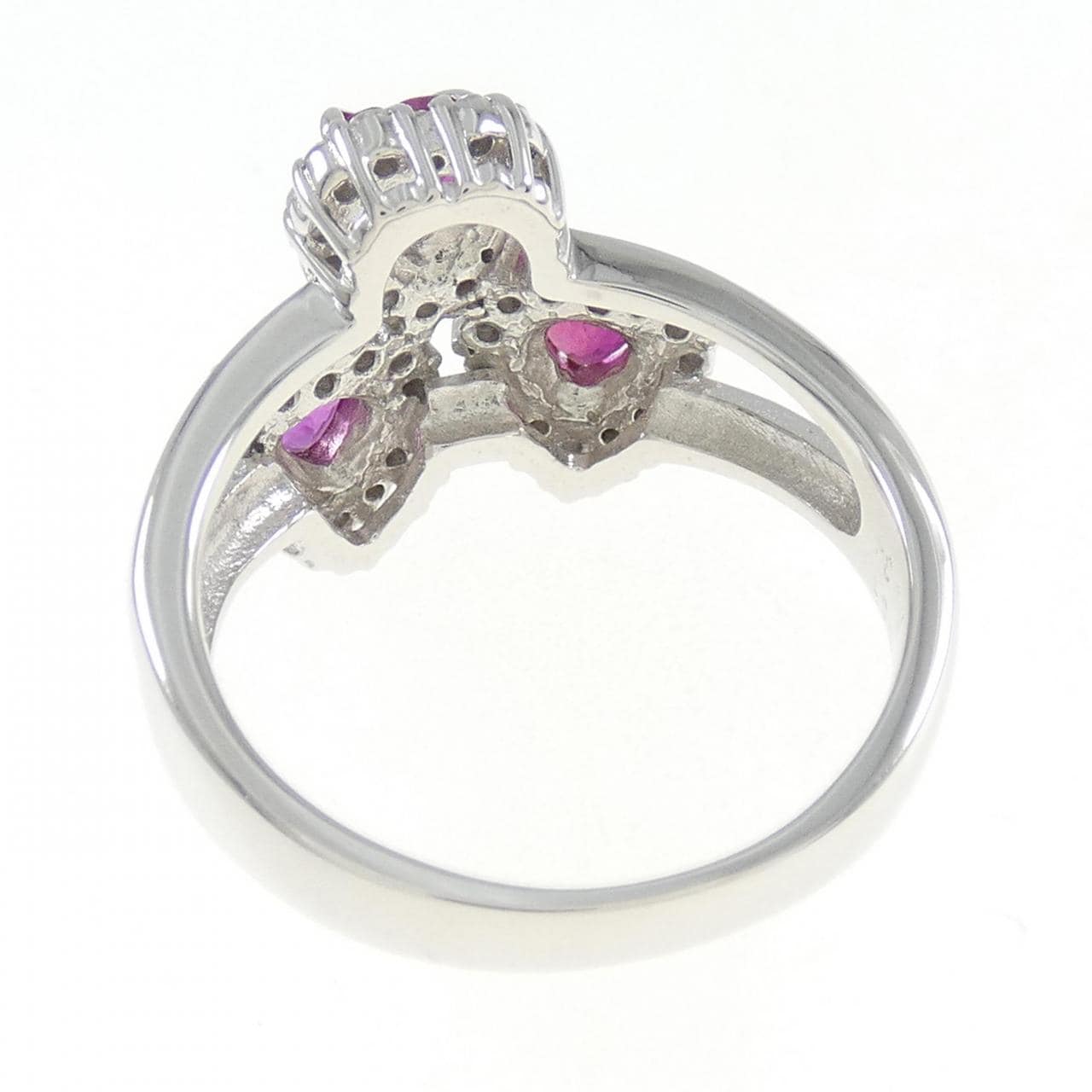 K18WG ハート ルビー リング 0.91CT