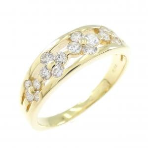 K18YG フラワー ダイヤモンド リング 0.52CT