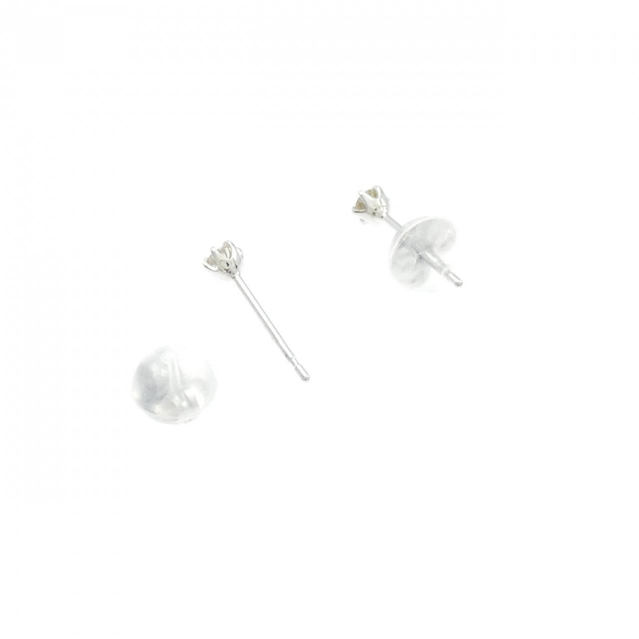 K10WG ソリティアダイヤモンド ピアス 0.10CT