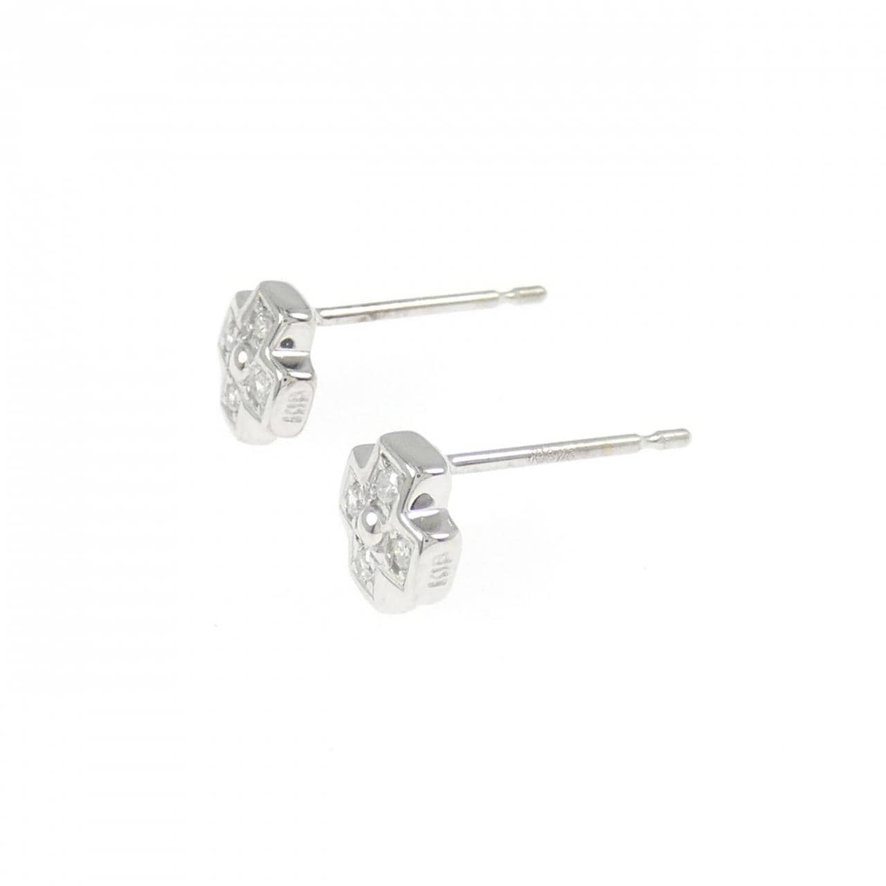 K18WG ダイヤモンド ピアス 0.08CT