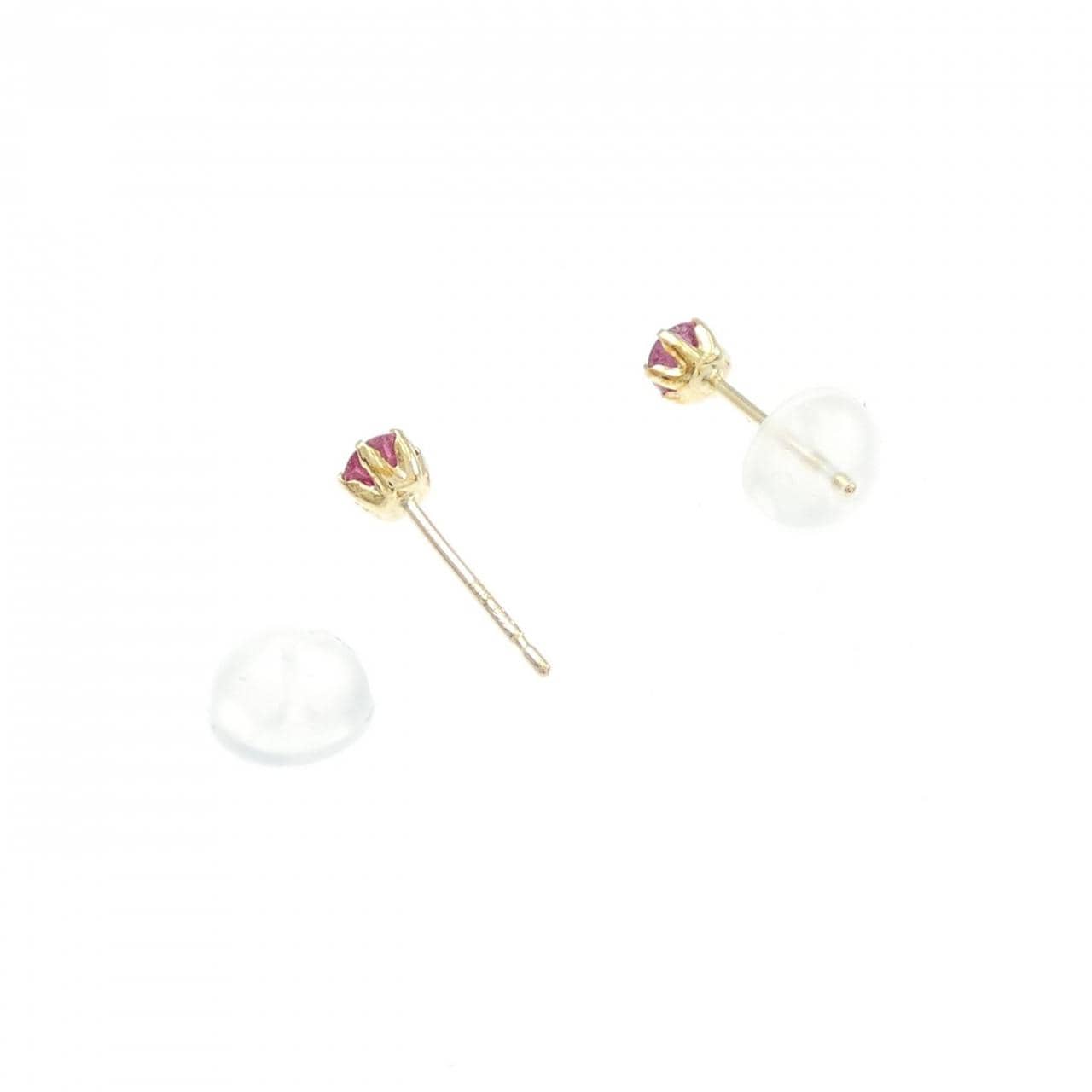 【新品】K18YG ルビー ピアス 0.26CT