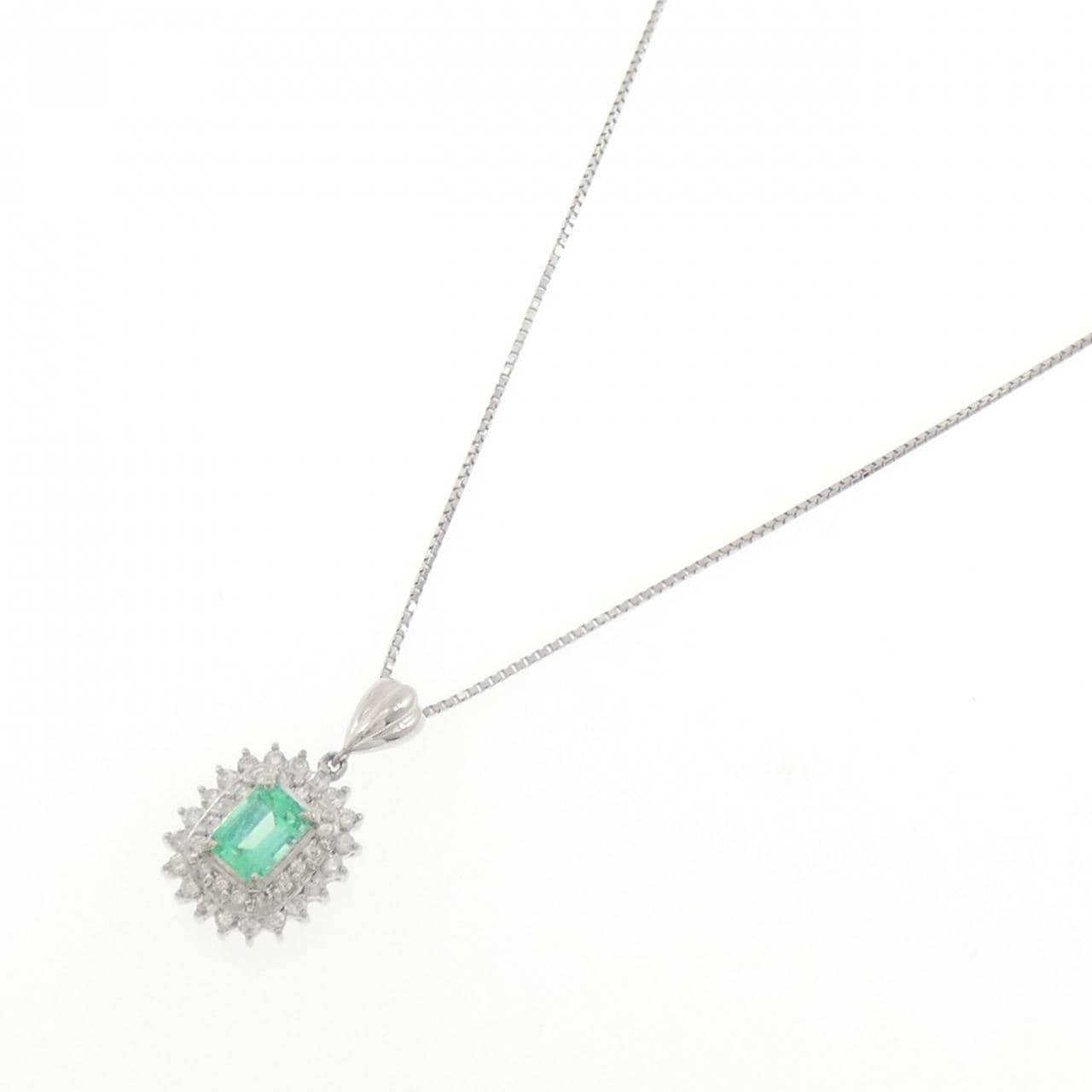 PT900/PT850 エメラルド ネックレス 0.68CT