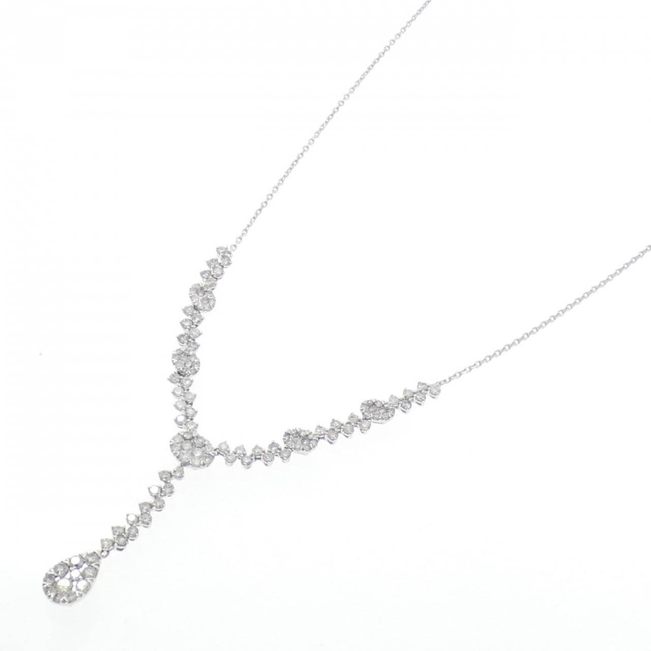 K18WG ダイヤモンド ネックレス 2.79CT