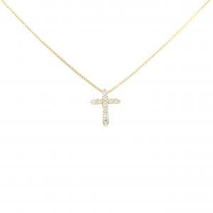 K18YG クロス ダイヤモンド ネックレス 0.20CT