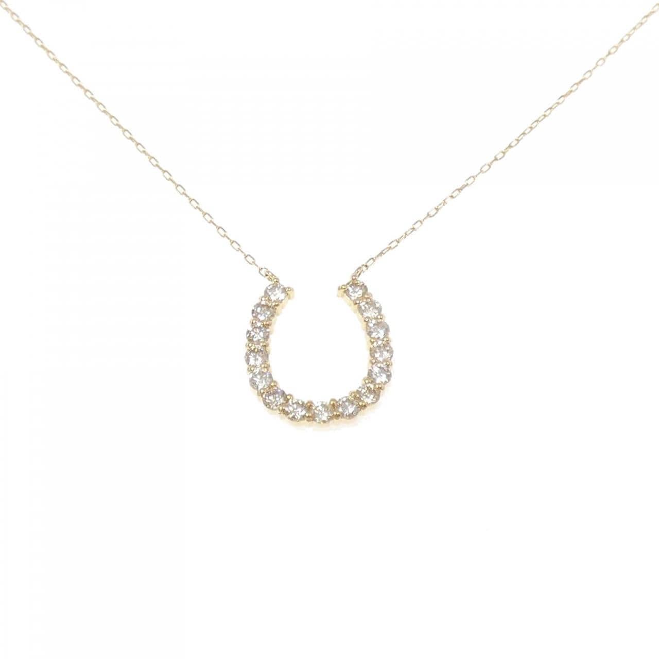K18YG ホースシュー ダイヤモンド ネックレス 0.50CT