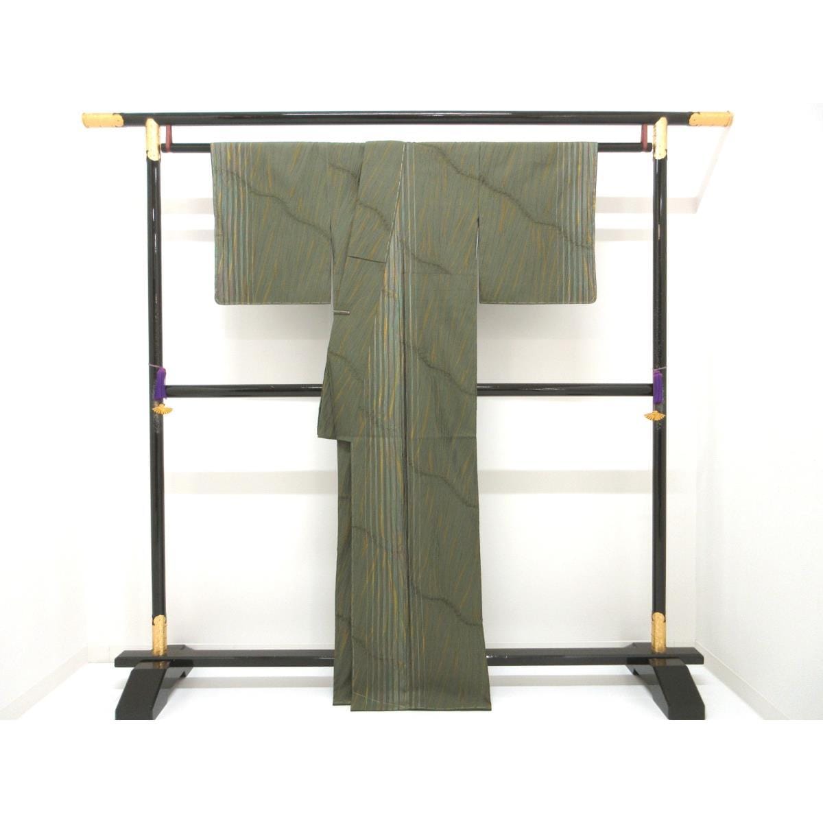 【未使用品】訪問着　本場縞大島紬【きぬたや】