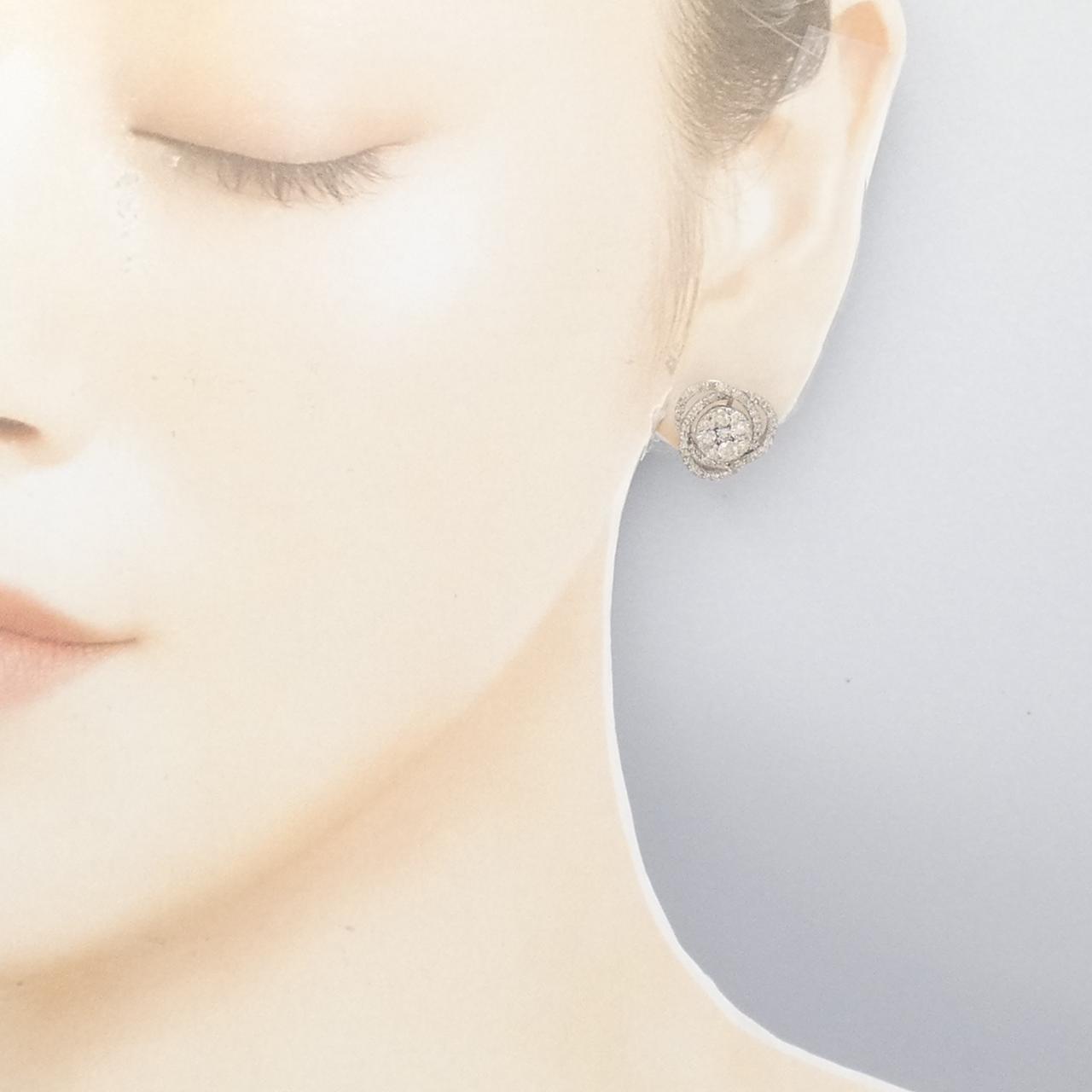K18WG ダイヤモンド ピアス 1.40CT