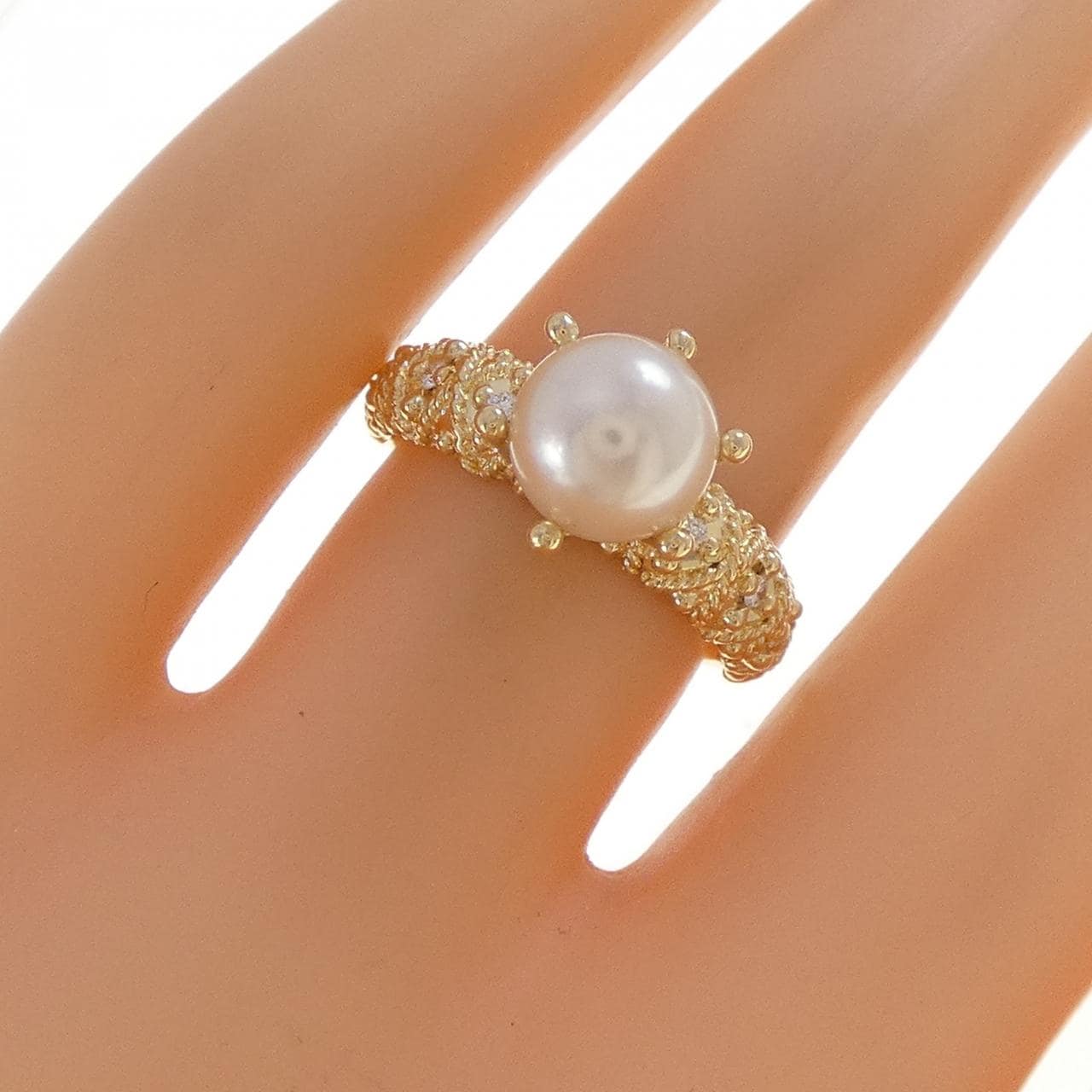 750YG アコヤパール リング 7.4mm