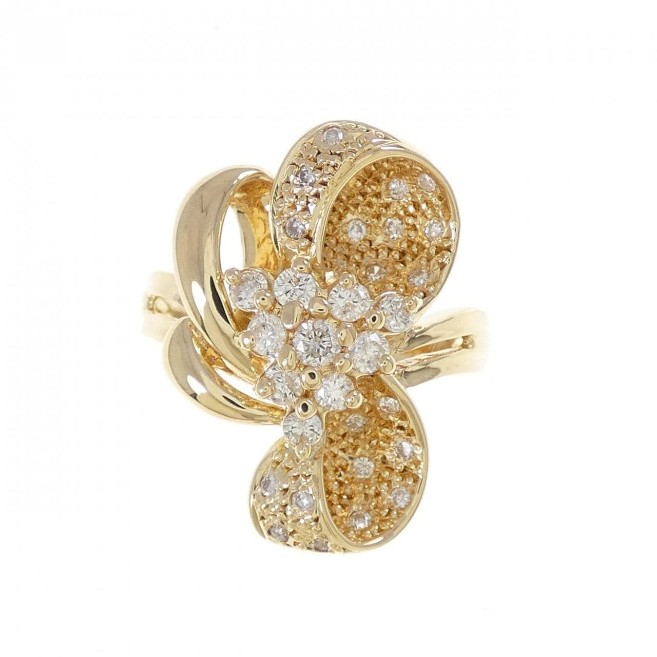 K18YG リボン ダイヤモンド リング 0.50CT