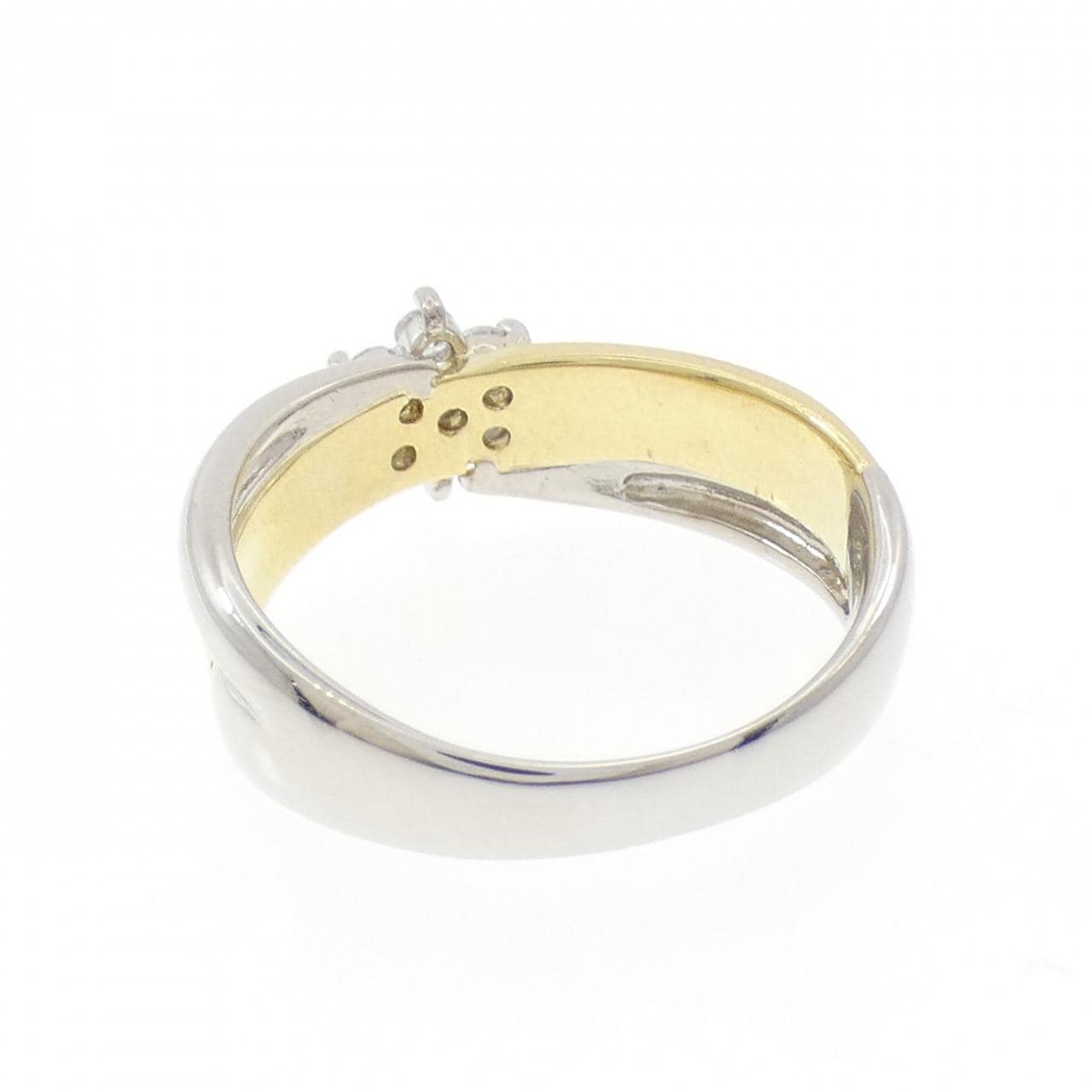 PT900/K18YG鑽石戒指 0.19克拉