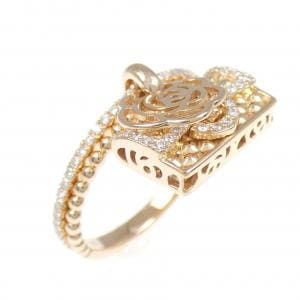 18KPG フラワー×バッグ ダイヤモンド リング 0.24CT