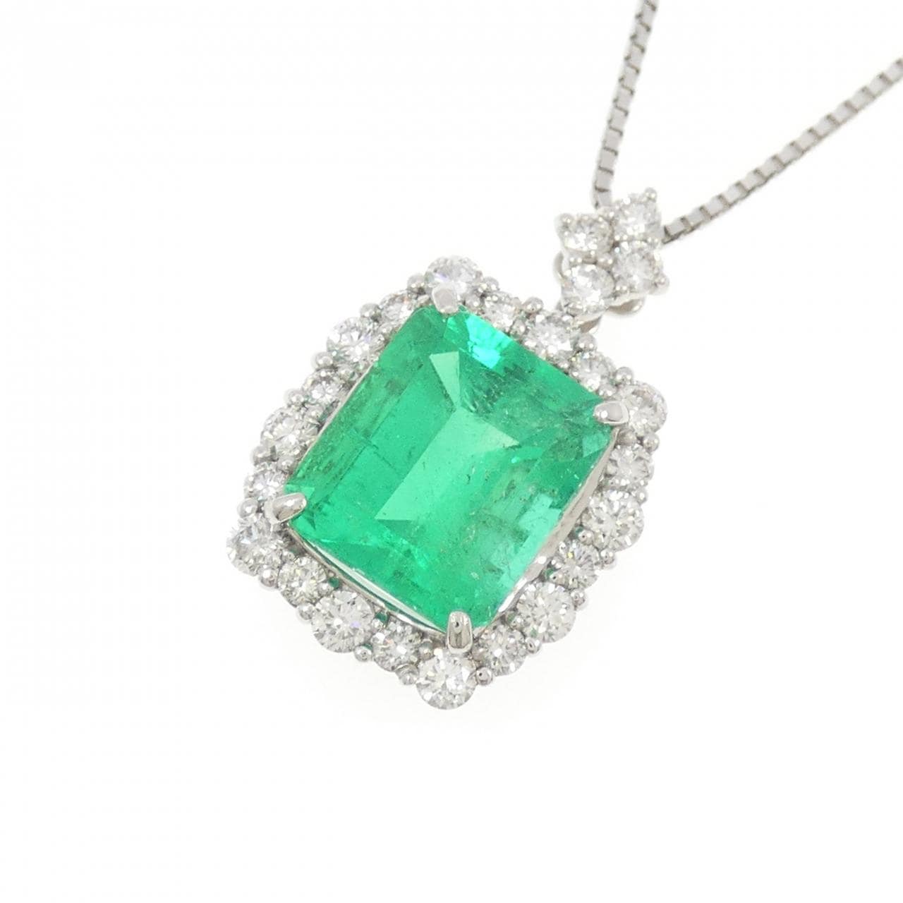 【リメイク】PT900/PT850 エメラルド ネックレス 6.04CT コロンビア産
