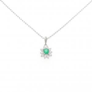 PT900/PT850 エメラルド ネックレス 0.13CT