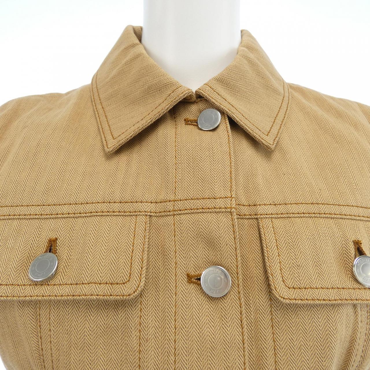 エルメス HERMES ヘリンボーンデニム 4H0553DI ワンピース