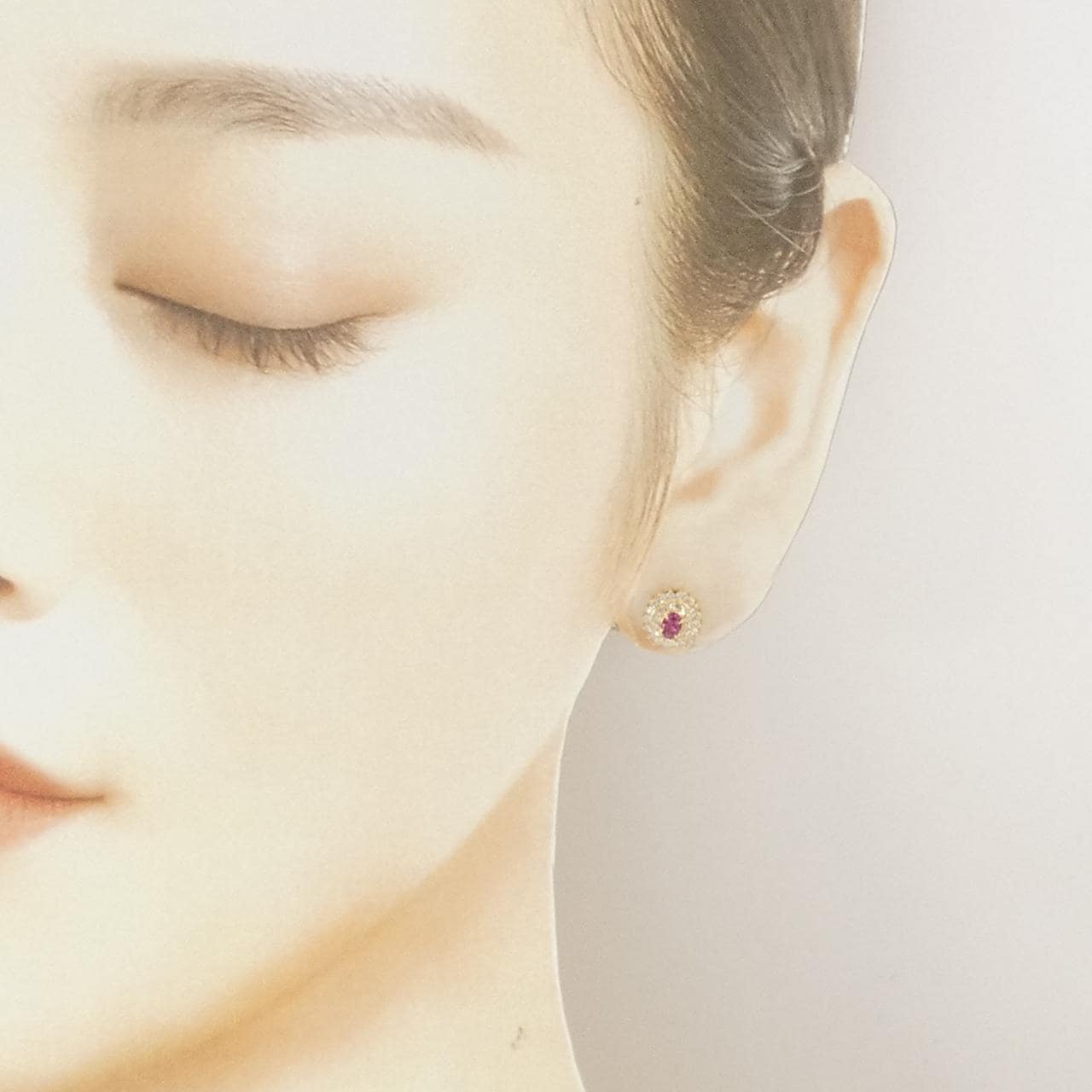 K18YG ルビー ピアス