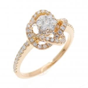 K18PG/K18WG フラワー ダイヤモンド リング 0.118CT
