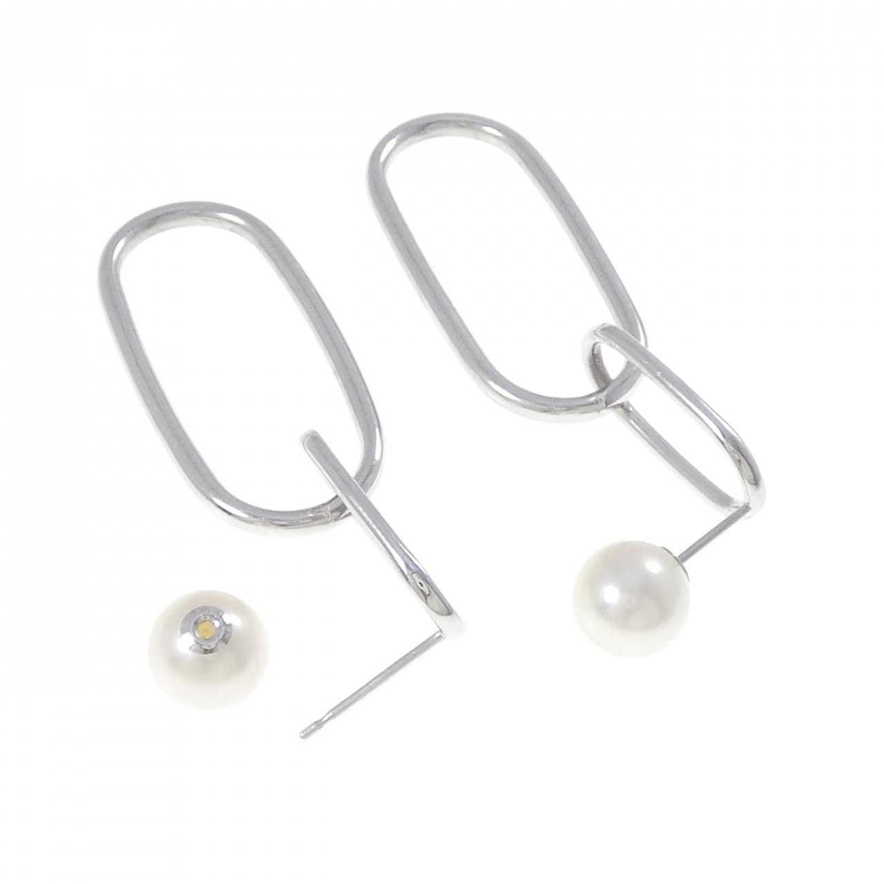 【新品】PT900/K18WG/PT850 アコヤパール ピアス 7.8mm