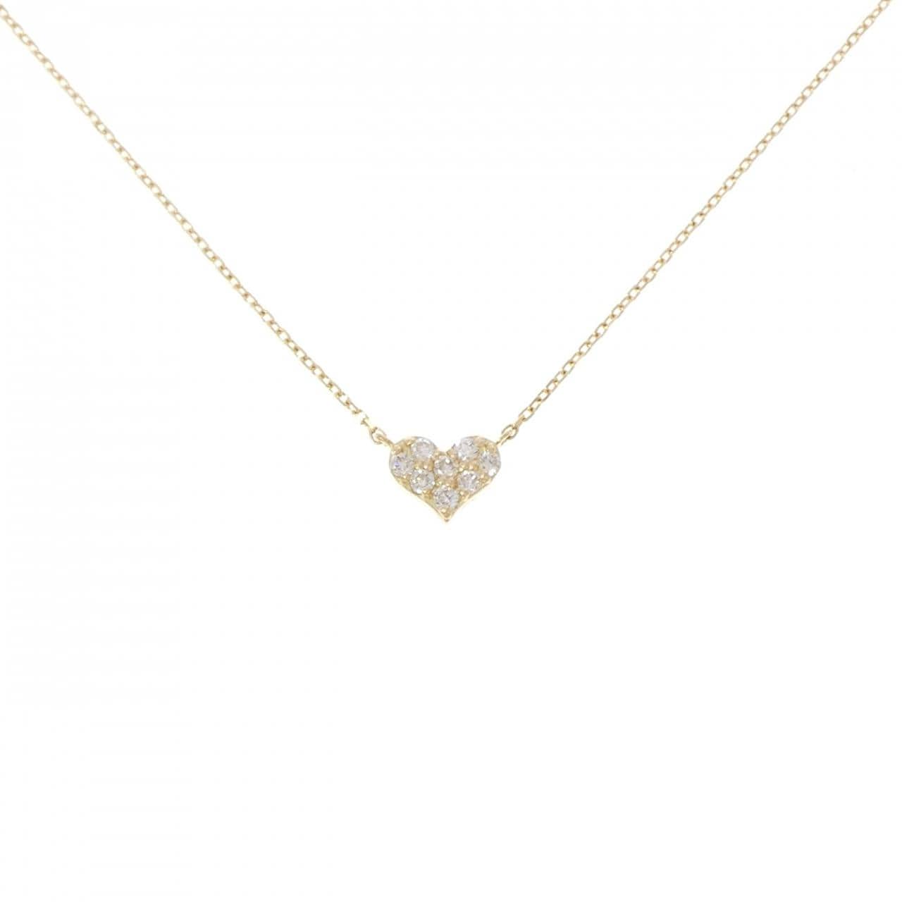 K18YG ハート ダイヤモンド ネックレス 0.13CT