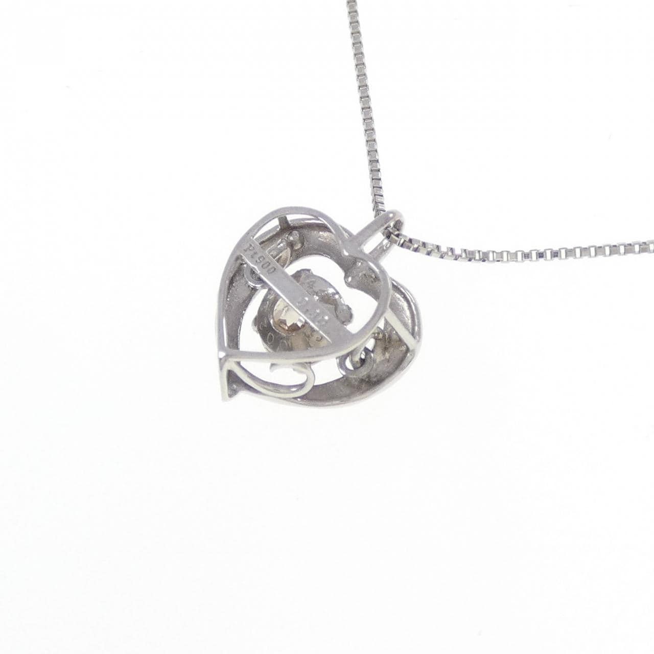 PT900/PT850 ハート ダイヤモンド ネックレス 0.30CT