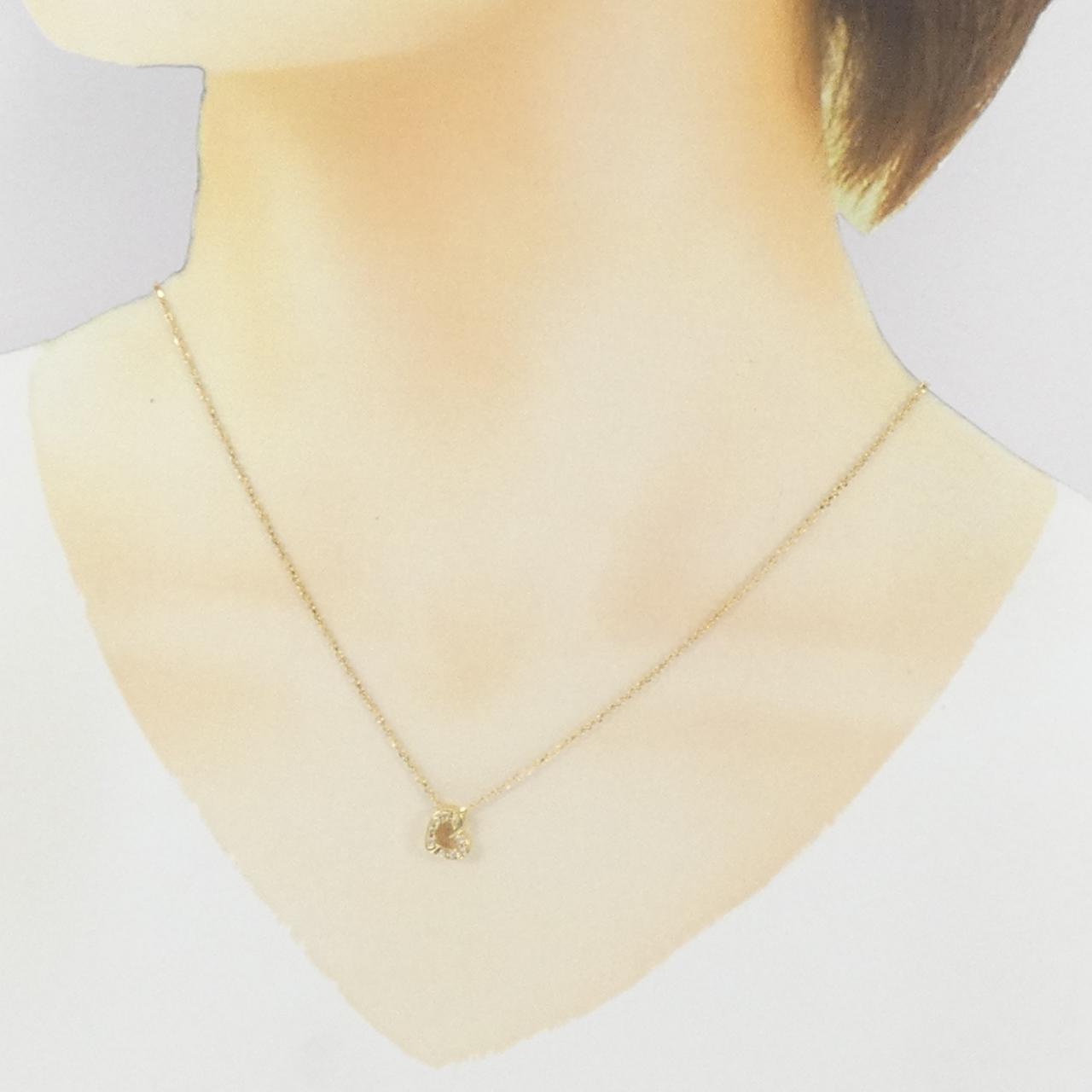 K18YG ハート ダイヤモンド ネックレス 0.06CT
