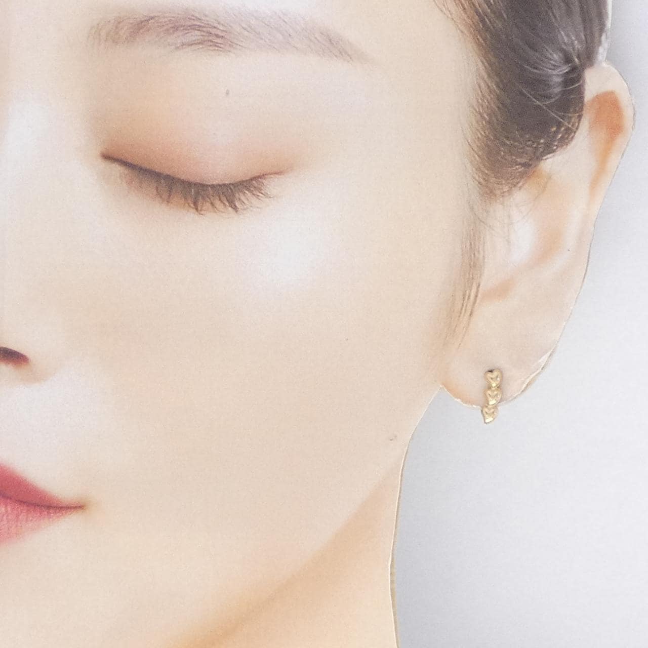 K18YG ハート ピアス