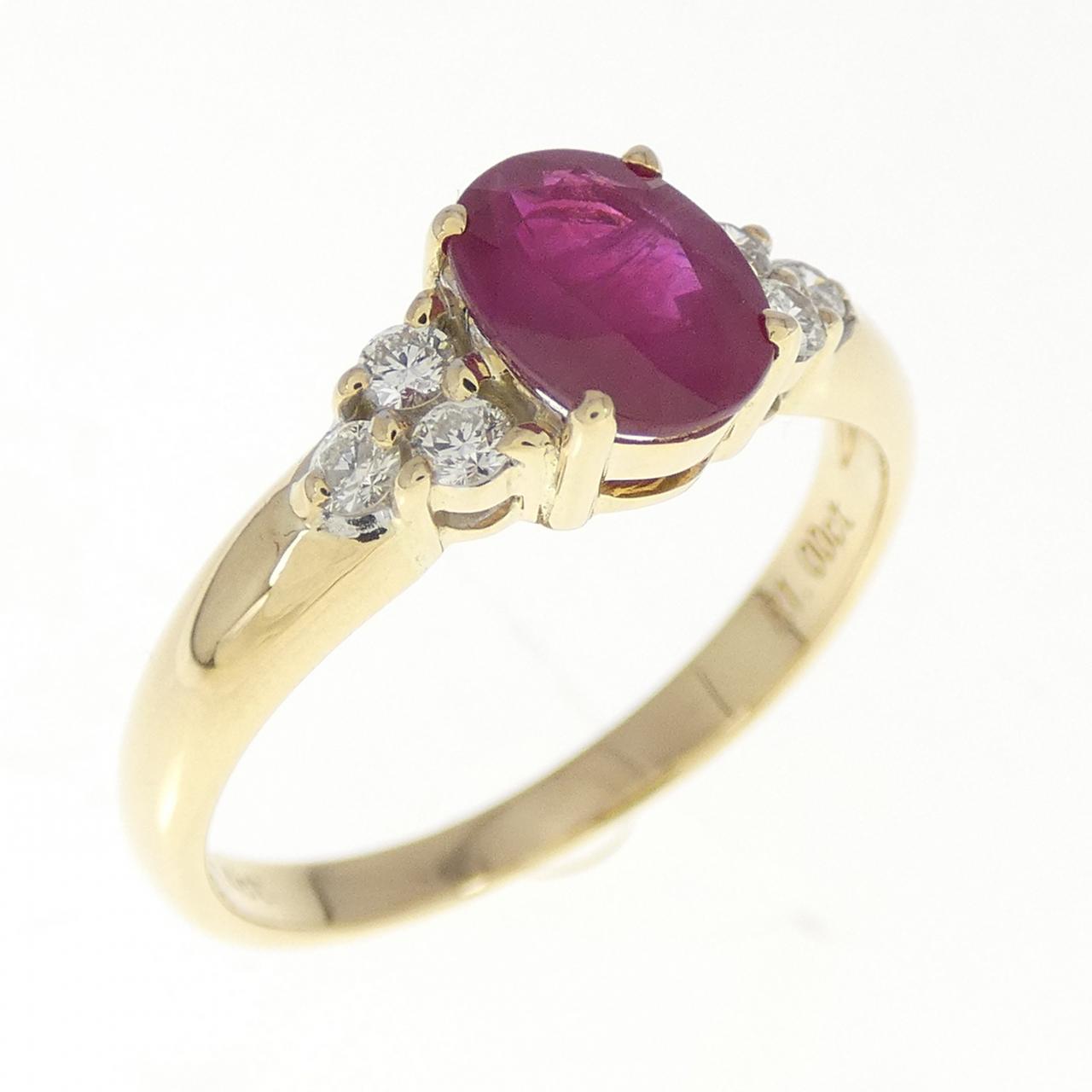 K18YG ルビー リング 1.00CT
