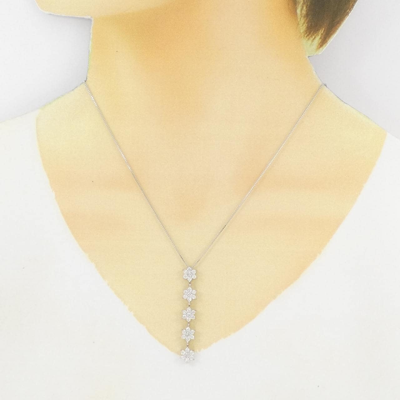 K18WG ダイヤモンド ネックレス 1.00CT