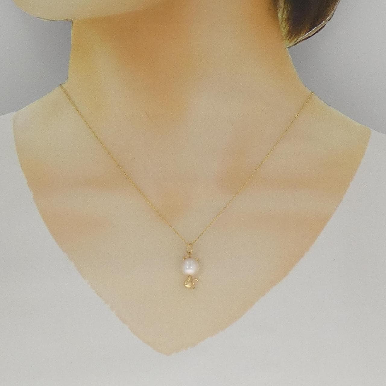 K18YG キャット アコヤパール ネックレス 8.1mm